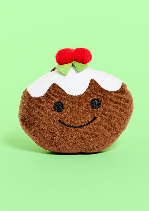 Squeaky Christmas Pudding Pet Toy
